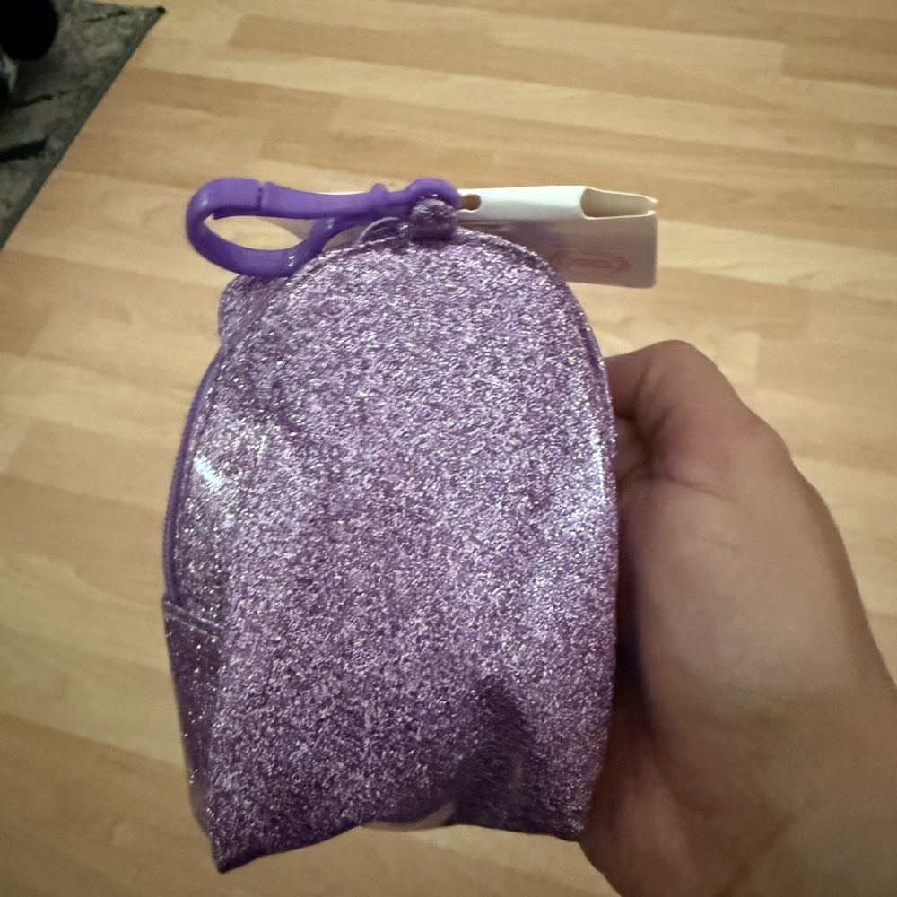 Purple Glitter Cat Kids Coin Purse - Picture 6 of 6